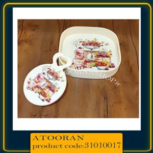 سینی چوبی طرح گیلاس و دیس سرو (31010017)